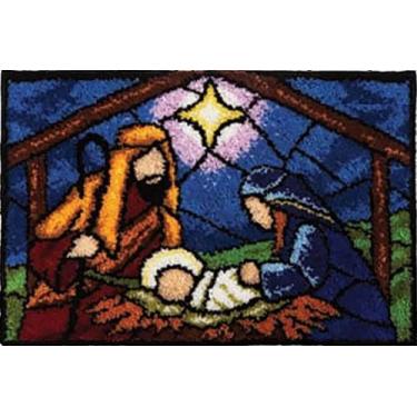 Imagem de Kit De Bordar Em Talagarça Completo: Tela Pintada + Lã + Agulha  +  Ma