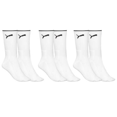 Imagem de Kit 3 Pares de Meia Puma Esportiva Cano Longo Masculina - Branco