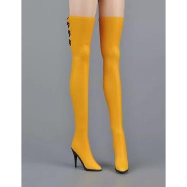 Imagem de ATSTORYTIDE 1/6 Ratio of Women's Clothing，Tall Boots, Shoes, Sexy Boots (Yellow)