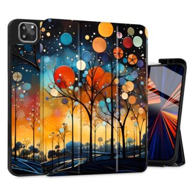 Imagem de Tuiklol Capa para iPad Pro 33.0 cm geração 7ª versão 2024 chip M4 - suporte embutido Pencil 2 / USB-C, capa traseira protetora fina com suporte inteligente de três dobras despertar/hibernar, balões