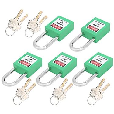 Imagem de ZJchao Bloqueie Fechaduras e Chaves, Cadeado, Bloqueio de Etiquetagem, Bloqueio de Etiquetagem, 5 Conjuntos de 38 Mm Com 10 Etiquetas e Chaves Graváveis ​​para Segurança de Construção de Máquinas