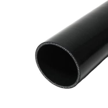 Imagem de I33T Tubo de silicone automotivo, ID 10" (254 mm) mangueira de silicone de acoplador reto, mangueira universal de refrigeração de radiador de alta temperatura de 4 camadas 1,6FT (0,5 m) (preto)