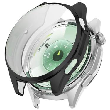 Imagem de MOTONG Capa compatível com Huawei Watch GT 6 - Capa protetora de TPU de cobertura total compatível com Huawei Watch GT 6 de 46 mm (preto)
