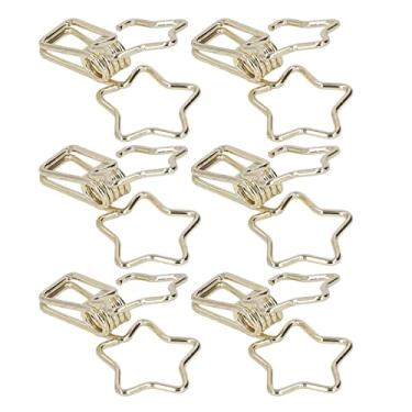 Imagem de Zerodis 100 Clipes de Estrela Dos Pces Grampos de Pasta de Metal para Material de Escritório do Caderno da Escola Escritório (Ouro)