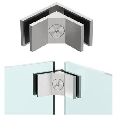 Imagem de SyingHwan Braçadeira de grade de vidro SS316, clipe de vidro de aço inoxidável para cerca de piscina, grade de varanda, balaustrada de escada (1, 90 graus)