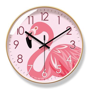 Imagem de Relógio de parede Flamingo 30x30cm Silent Non-Ticking Pink