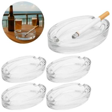 Imagem de 5 Cinzeiros em Vidro Reforçado Oval Ideal P/ Restaurantes - Freecom