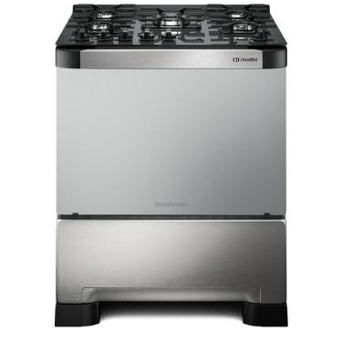 Imagem de Fogão Mueller 5 Bocas Decorato Vetro Inox Com Mesa De Vidro Inox Bivolt