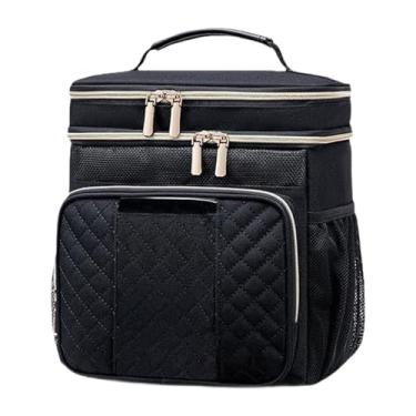 Imagem de Ysyqkn Nécessaire Grande para Artigos de Higiene Pessoal, Organizador de Produtos de Higiene, Compartimentos Resistentes à água, Bolsa de Banheiro para Pendu, Preto