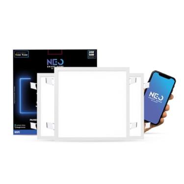 Imagem de Avant Neo Kit 3 Painel Plafon LED Smart Wi-Fi Quadrado de Embutir 24W 30x30 Bivolt, CCT (2700K-6500K), Compatível com Alexa, Google Home Tuya