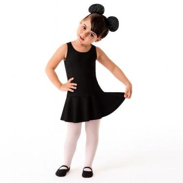 Imagem de Collant Vestido Regata com Saia Acoplada Ballet Infantil Rosa Balé Mel