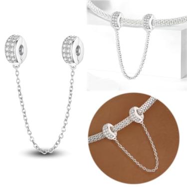 Imagem de 1 peça de berloque de prata elegante para mulheres, faça você mesmo e roupa diária combinando joias decoração presente para mamãe, 10.6*5.4MM, Prata, Sem Pedra Preciosa