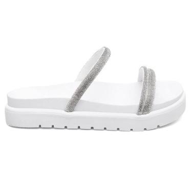 Imagem de Papete Chinelo 2 Tiras Brilhantes Sandália Casual Strass Modinha Blogu