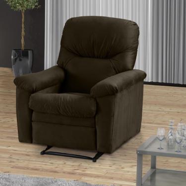 Imagem de Poltrona Reclinável Para Sala De Estar Bonn Veludo Turkey Marrom