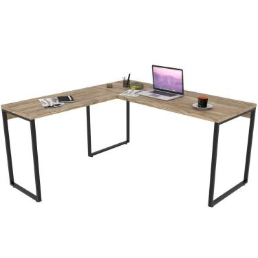 Imagem de Mesa Para Escritório Estilo Em L 150x150cm Carvalho