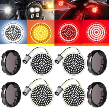 Imagem de Wisamic 1157 Luzes LED de seta para motocicleta, frente traseira 81 LED super brilhante 1156 lâmpadas de seta kit de lentes apto para Harley Davidson Street Glide Road Glide Sportster Iron 883 Dyna