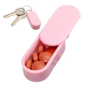 Imagem de Pill Pod Porta-comprimidos magnético padrão – maior capacidade, durável e leve com design minimalista elegante – organizador de comprimidos de viagem seguro e portátil para uso diário (blush)