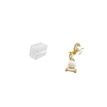 Imagem de Fenteer Dispensador de Papel Higiênico em Acrílico em Formato de Cavalo, Porta-Lenços Moderno, Escultura Animal, Estatueta para Parede, Ornamento de Mesa, Cen