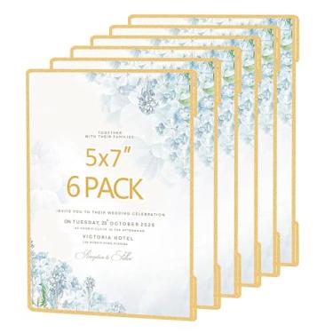 Imagem de Bolidery Molduras de acrílico, conjunto de 6 x 18 cm, molduras douradas, colagem, decoração de parede, sem perfuração, 10 x 15 cm, porta-retratos flutuantes para casa, escola, escritório, cor dourada