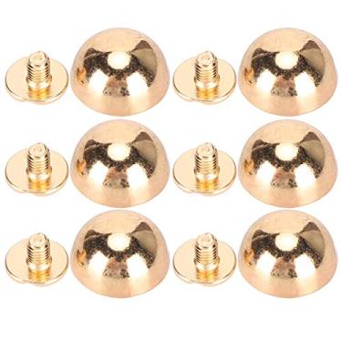 Imagem de Rebites de cogumelo cabeça redonda parafuso cúpula diy botões para saco sapatos decoração roupas estilo punk liga dura cor dourada 12mm 30 peças