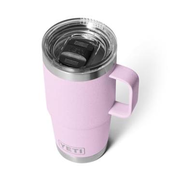 Imagem de YETI Caneca de viagem Rambler de 590 ml, aço inoxidável, isolada a vácuo com tampa Stronghold, flor de cerejeira