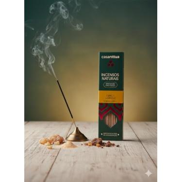 Imagem de Casarittua Incensos Naturais Sândalo e Mirra, Sem Carvão Não Tóxico, Espaço Sagrado, Longa Duração
