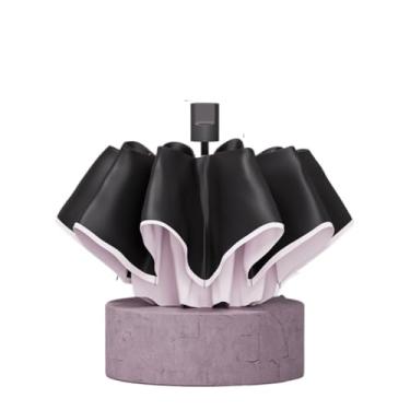 Imagem de barenx Guarda-chuva elegante, guarda-chuva dobrável automático premium, guarda-chuva com proteção UV, guarda-chuva compacto - 8/10/24/60 costelas, 8 costelas com design rodado, rosa