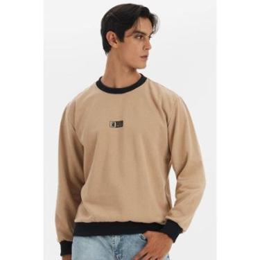 Imagem de Blusa Moletom Masculina Gola Careca Polo Wear Bege Claro-Masculino