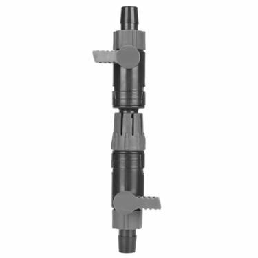 Imagem de Chiffonade Conector de plástico de torneira dupla cinza sistemas de filtro de válvula de controle de água acessórios de conector de aquário (16/22 mm)