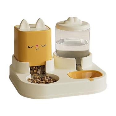 Imagem de Distribuidor de comida para animais de estimação, conjunto de dispensador de comida para gato e água - Recipiente de dispensador de água para cães de grande capacidade,Alimentador automático pa