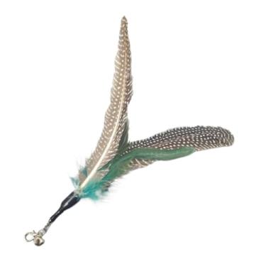 Imagem de Luzhengyang Recargas de varinha Feather Cat Teaser – Cabeças inspiradas em pássaros naturais, acessórios de brinquedo de gato para brincadeiras interativas (pacote com 5) (refil de pena de pérola azul