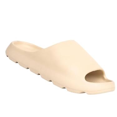 Imagem de BERANMEY Chinelos de nuvem para mulheres e homens, sandálias macias ultra almofadadas, sapatos de praia de verão com sola grossa, Bege, 10.5-11 Women/10-10.5 Men