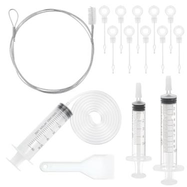 Imagem de NBEADS Kit de limpeza de geladeira, kit de limpeza de linha de água de geladeira, ferramentas universais de manutenção de geladeira com limpador de escova de tubo longo para máquina de gelo, limpeza