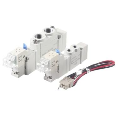 Imagem de JSY3120 JSY5120 Válvula solenoide de cinco vias de duas posições acessórios pneumáticos DC12V/24V tipo soquete em forma de L (JSY5120 DC12V)