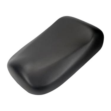 Imagem de KiBcsLic Almofada de assento de motocicleta preta, acessório compatível com couro PU e esponja para AF58, peça de reposição, fácil de instalar.