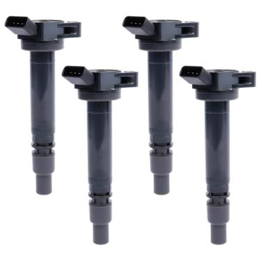 Imagem de YOMALL 4 peças de bobinas de ignição UF507 pacote de bobina de ignição serve para 2009-2018 RAV4, 2010-2017 Camry, 2011-2016 tC 2.0L 2.5L 2.7L, 90919A2003 UF630 Pacote de bobinas peças de reposição