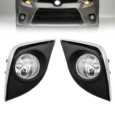 Imagem de WILD BEAR Faróis de neblina compatíveis com Corolla Altis CE ECO L LE 2014 2015 2016 (não serve para o tipo SE/S) kit de lâmpadas com lâmpada H11 12V 55W (anel cromado)