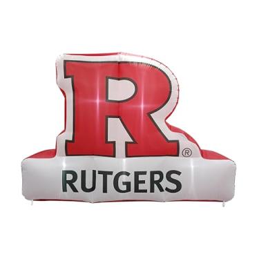 Imagem de FANMATS Mascote inflável NCAA Rutgers Scarlet Knights - Display inflável autoinflável, ventilador e cordões embutidos, logotipo oficial da equipe - mostre seu espírito durante todo o ano