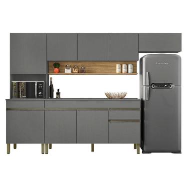 Imagem de Cozinha Modulada 4 Pecas Com Balcao Tampo Line Gris Cp Freijo Ktp