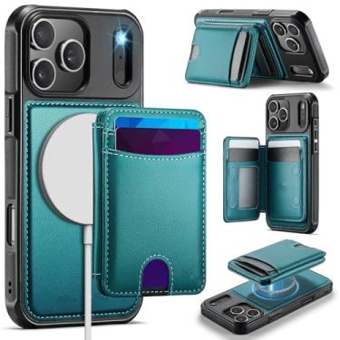 Imagem de SFDSUH Capa Carteira Magnética 2 em 1 em Couro para iPhone 16e com Suporte Integrado para Cartões (Para iPhone 16e/Azul Celeste)
