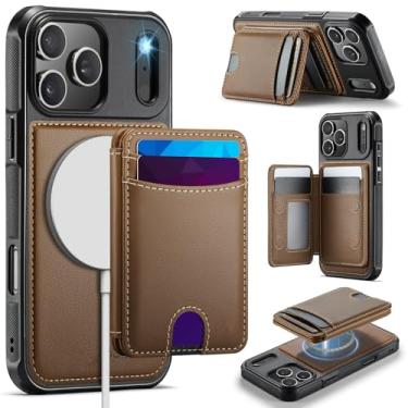 Imagem de SFDSUH Capa Carteira Magnética 2 em 1 em Couro para iPhone 16e com Suporte Integrado para Cartões (Para iPhone 16e/Marrom)