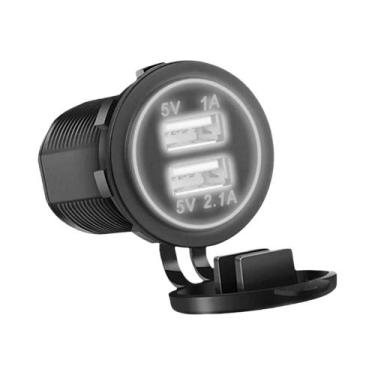 Imagem de Carregador De Carro Dual USB 5V 3.1A 12V Adaptador De Energia À Prova 