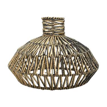 Imagem de Stgfyxgs Abajur de tecido trançado, acessório para luminária pendente, capa decorativa artesanal para lustre, estilo rústico, para corredores.