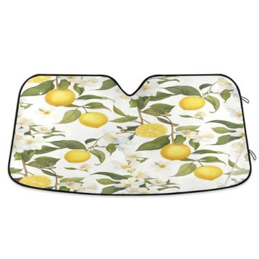 Imagem de ATTX Para-brisa de carro de limoeiro 139.7 cm x 70.1 cm Protetor solar universal com proteção UV, persiana de janela frontal automática dobrável para caminhões Sedans SUVs #203