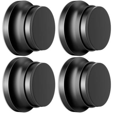 Imagem de 4 batentes de porta para parede, protetor de parede de maçaneta de porta de 4 x 2 cm com silicone e liga de alumínio, adesivo e amortecedor de porta de montagem de parafuso para paredes de casa e