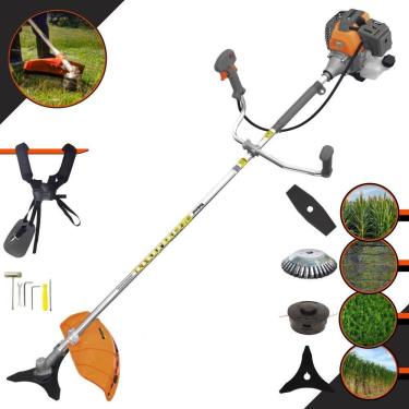 Imagem de Roçadeira Multifunções Tekna RL520P À Gasolina 52cc 2HP 4 Opções de Corte Com Lâmina Facão, Lâmina 3 Pontas, Escova de Aço e Carretel de Nylon