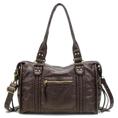 Imagem de Bolsas transversais para mulheres, bolsa grande de couro macio lavado, bolsa hobo Y2K, bolsas vintage bolsa de ombro