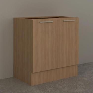 Imagem de Armário de Cozinha Balcão 80cm 2 Portas com Rodapé Manu Tecnomobili - 