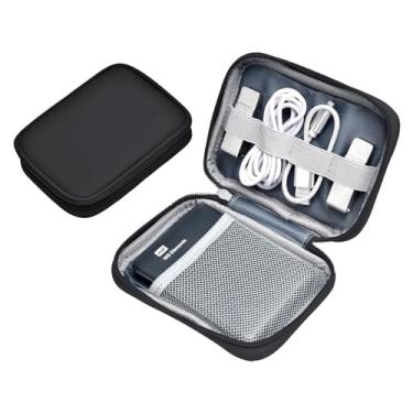 Imagem de Miloocul Capa de couro para disco rígido externo para Western Digital WD Elements/WD My Passport/WD My Passport capa de transporte de disco rígido ultra portátil de 1 TB 2 TB 4 TB 5 TB (preta, camada