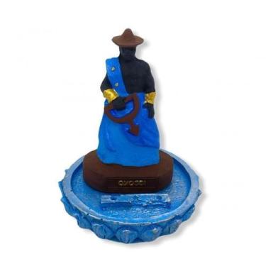 Imagem de Incensário Oxossi Azul 3 Varetas 12 Cm Em Resina - Bialluz Presentes